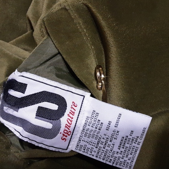Vintage CS signature utility jacket coat women S green reversible velour y2k - Picture 9 of 10